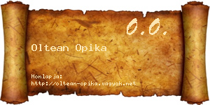 Oltean Opika névjegykártya